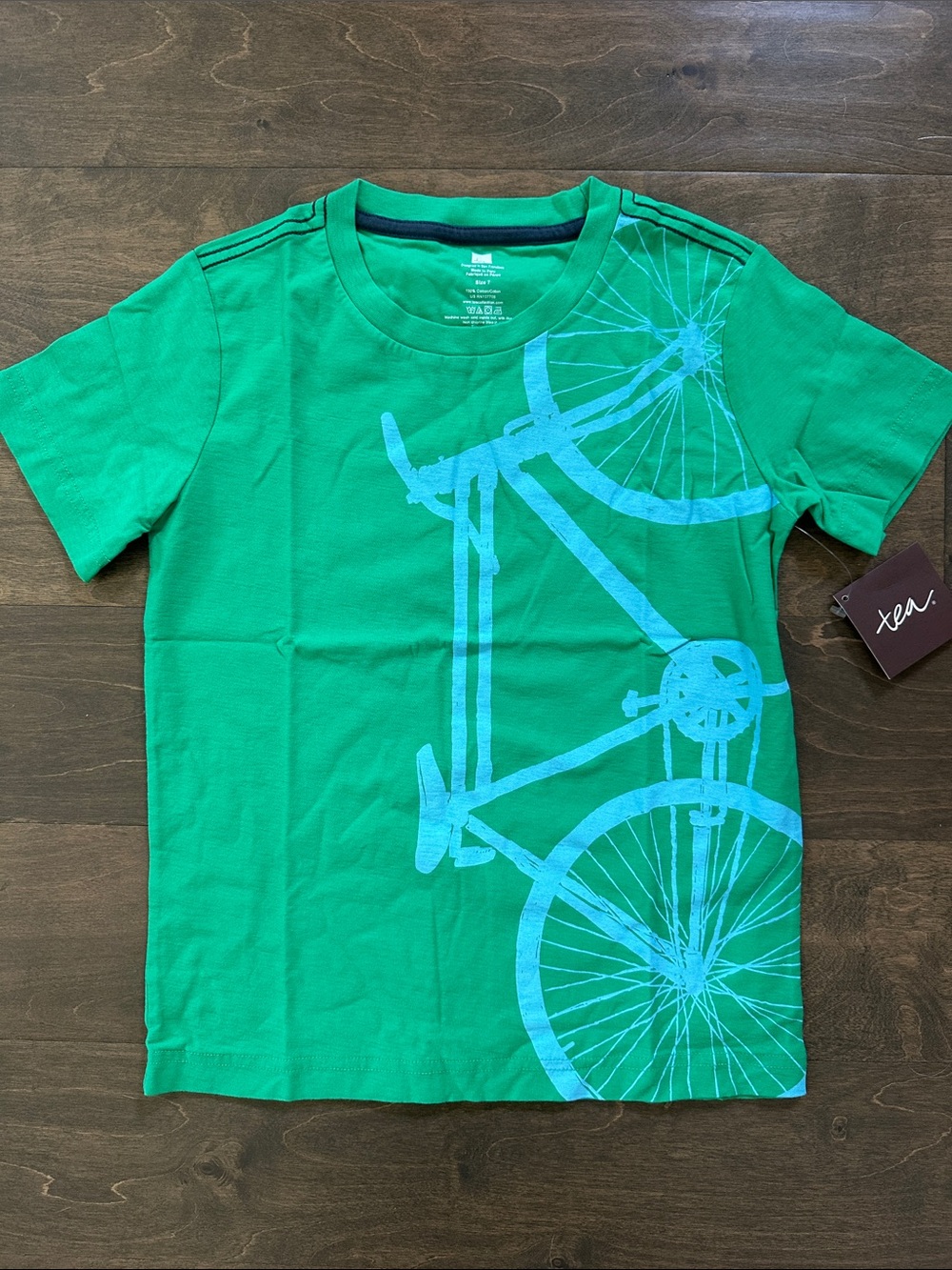 New Tea Collection Bicycle Tee, Size 7.